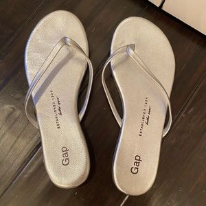 Silver flip flops
